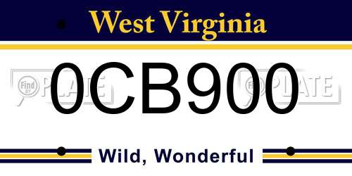 0CB900 West Virginia License Plate