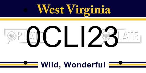 0CLI23 West Virginia License Plate