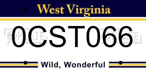 0CST066 West Virginia License Plate