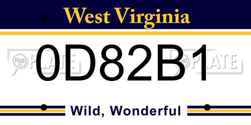 0D82B1 West Virginia License Plate