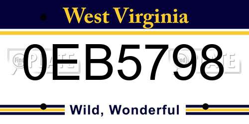 0EB5798 West Virginia License Plate