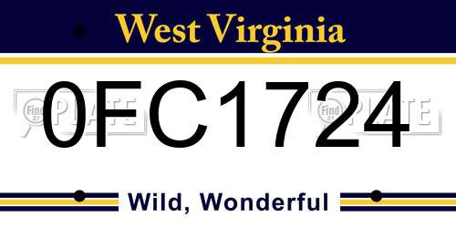 0FC1724 West Virginia License Plate