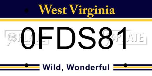 0FDS81 West Virginia License Plate