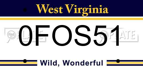 0FOS51 West Virginia License Plate