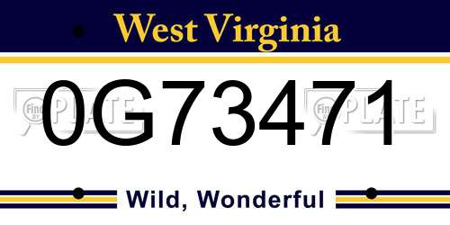 0G73471 West Virginia License Plate