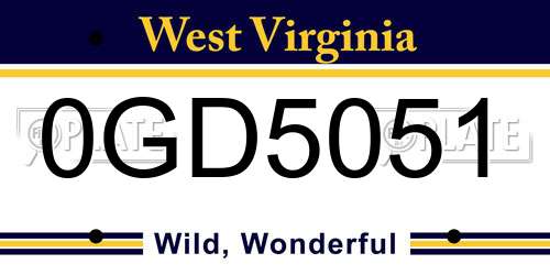 0GD5051 West Virginia License Plate