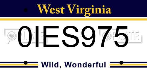 0IES975 West Virginia License Plate