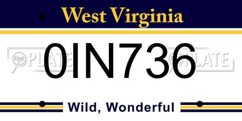 0IN736 West Virginia License Plate