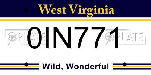 0IN771 West Virginia License Plate