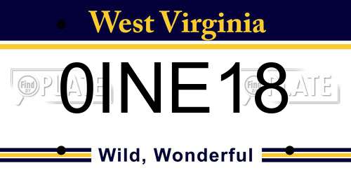 0INE18 West Virginia License Plate