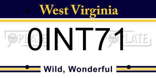 0INT71 West Virginia License Plate