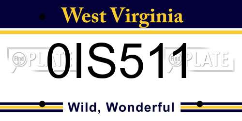 0IS511 West Virginia License Plate