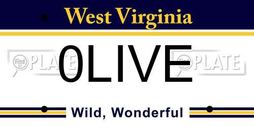 0LIVE West Virginia License Plate