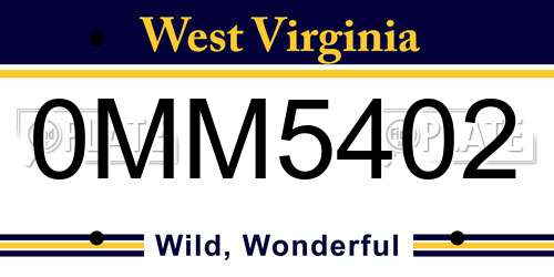0MM5402 West Virginia License Plate
