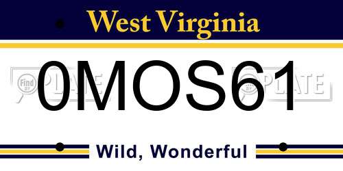 0MOS61 West Virginia License Plate