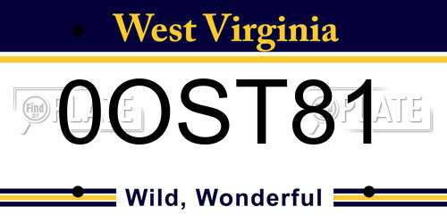 0OST81 West Virginia License Plate