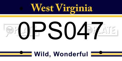 0PS047 West Virginia License Plate