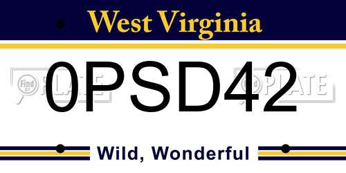 0PSD42 West Virginia License Plate