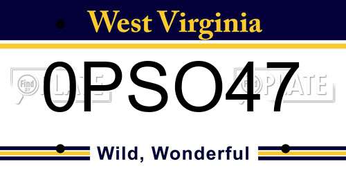0PSO47 West Virginia License Plate
