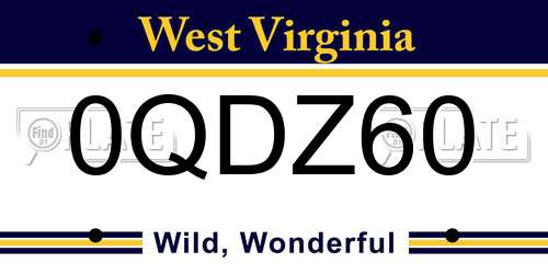 0QDZ60 West Virginia License Plate
