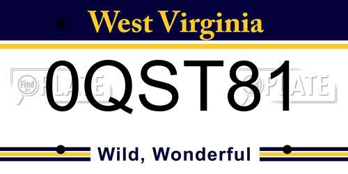 0QST81 West Virginia License Plate
