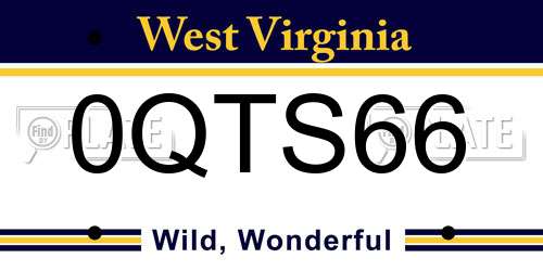0QTS66 West Virginia License Plate