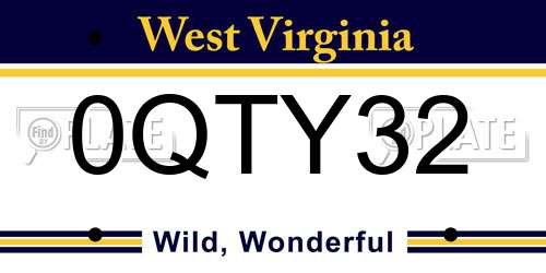 0QTY32 West Virginia License Plate