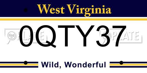 0QTY37 West Virginia License Plate