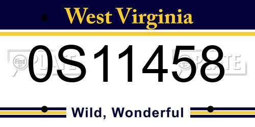 0S11458 West Virginia License Plate