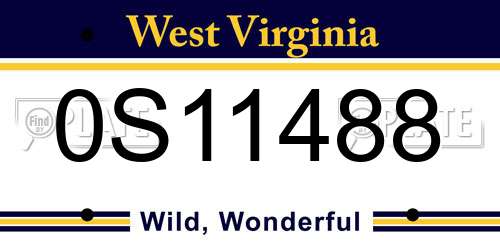 0S11488 West Virginia License Plate