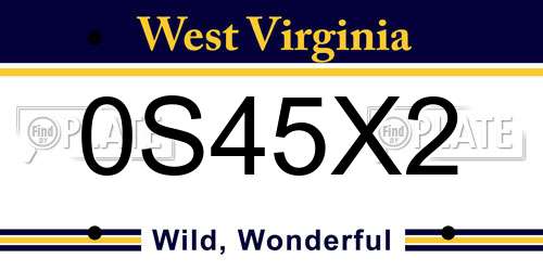 0S45X2 West Virginia License Plate