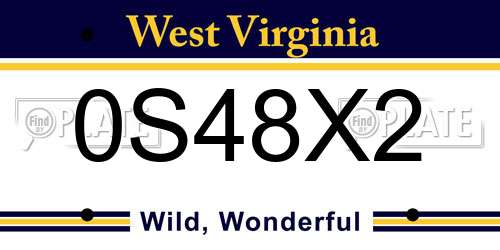 0S48X2 West Virginia License Plate