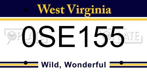 0SE155 West Virginia License Plate