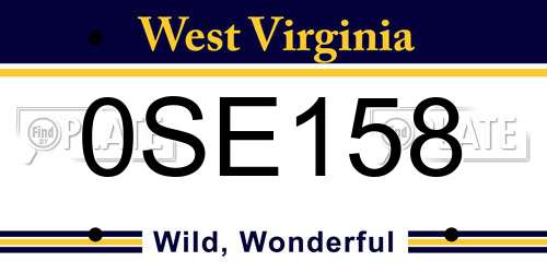0SE158 West Virginia License Plate