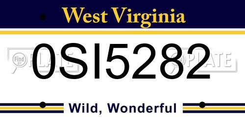 0SI5282 West Virginia License Plate