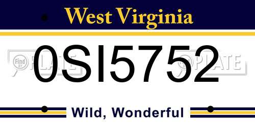 0SI5752 West Virginia License Plate