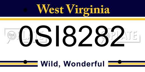 0SI8282 West Virginia License Plate