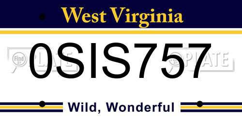 0SIS757 West Virginia License Plate