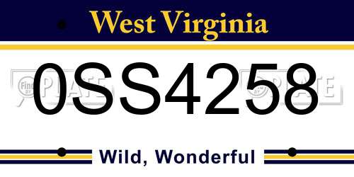 0SS4258 West Virginia License Plate