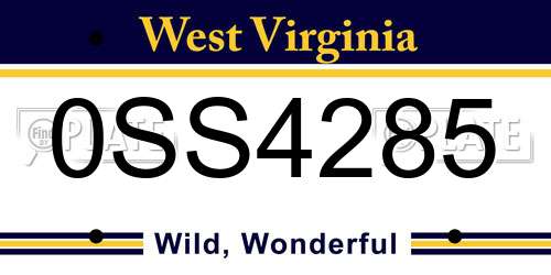 0SS4285 West Virginia License Plate