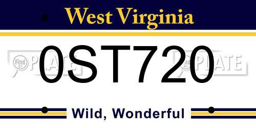 0ST720 West Virginia License Plate