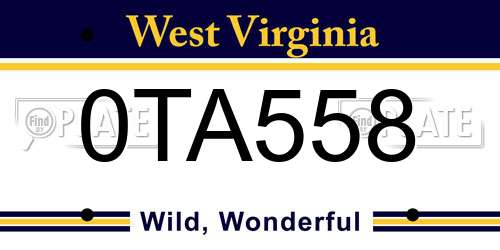 0TA558 West Virginia License Plate