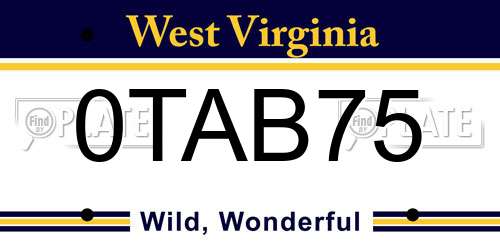 0TAB75 West Virginia License Plate