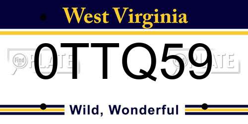 0TTQ59 West Virginia License Plate