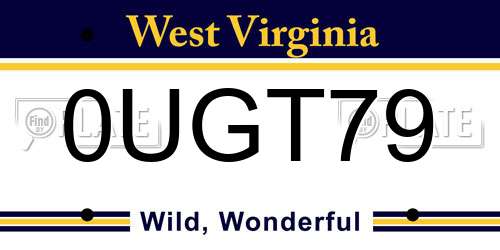 0UGT79 West Virginia License Plate