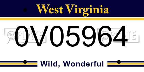 0V05964 West Virginia License Plate