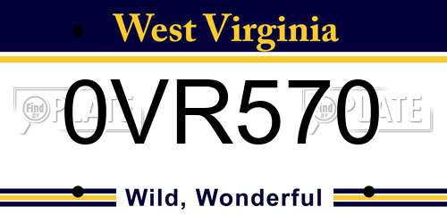 0VR570 West Virginia License Plate