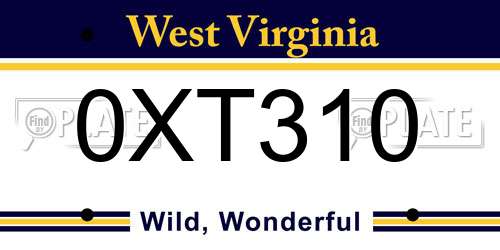 0XT310 West Virginia License Plate