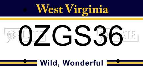 0ZGS36 West Virginia License Plate