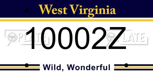10002Z West Virginia License Plate